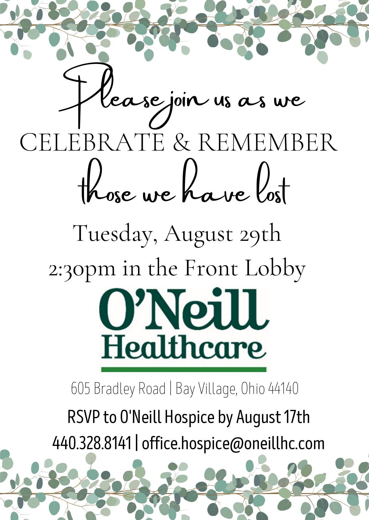 Memorial Service - O'Neill Healthcare